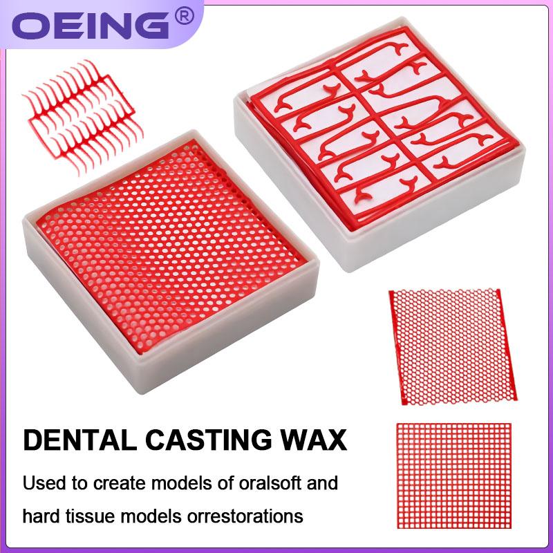 1Box Dental Casting Wax Mesh, Wax Hooks, Mesh Clips, Hexagonal Mesh and Clipping Materials for Dental Technicians