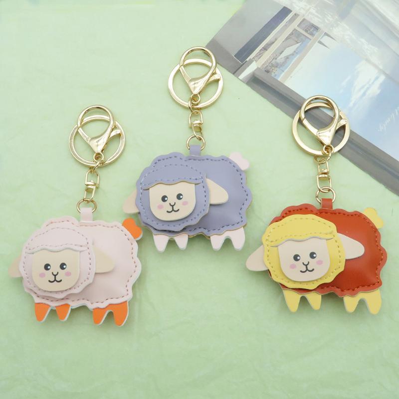 1Pcs Cute Cartoon Sheep Hanging Ornament 2027 Year Of The Sheep Pu Leather Pendant For Key Accessory Holiday Party Favor
