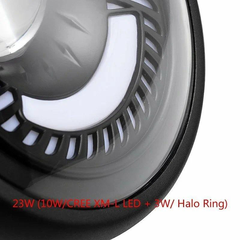 6.5 inch Motorcycle Headlight LED Round Head Lamp Spiral Side Mount Bracket High Low Beam For Choppers Cafe Parts