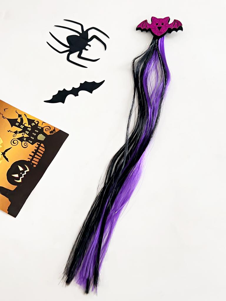 1Pcs Halloween Wig Hair Clips for Girls Women Colored Hair Extensions Accessories Hairpin for Halloween Party Present
