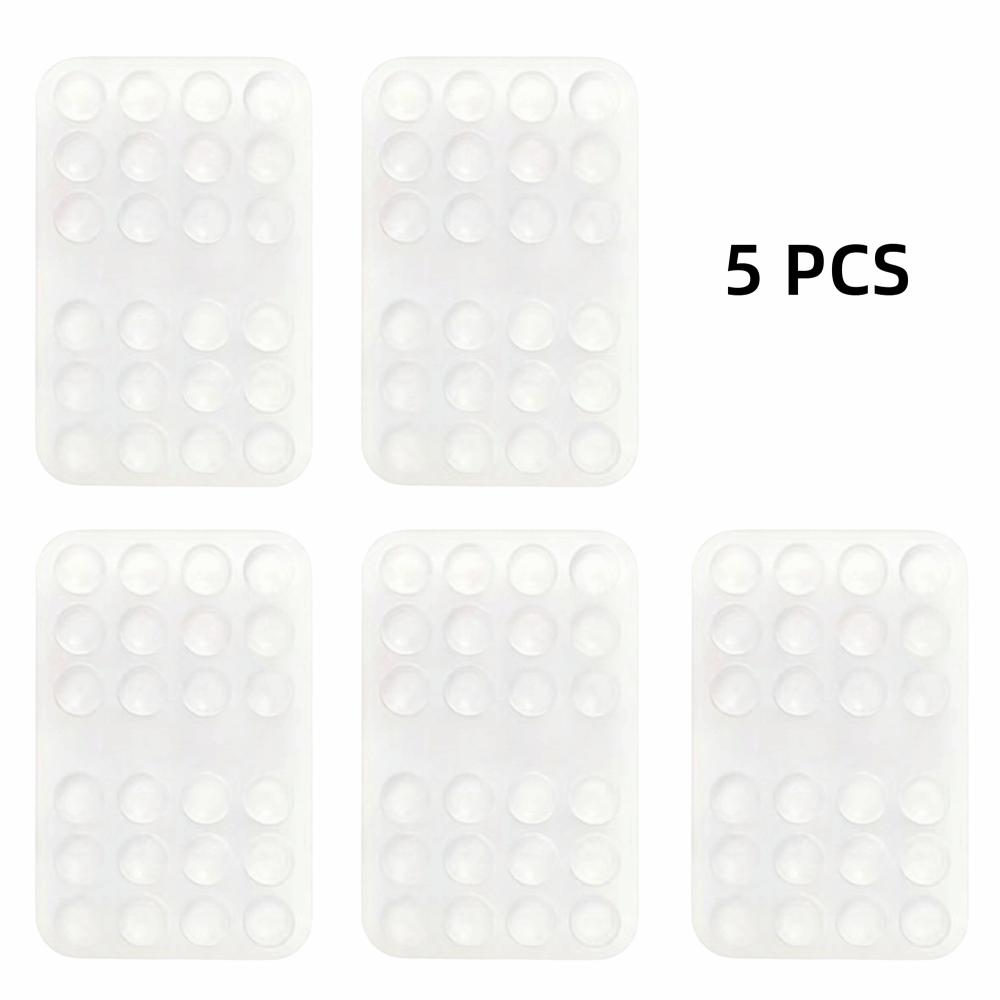 5pcs Square Phone Holder Mat Silicone Anti-Slip Phone Mount New Suction Cup Phone Holder Wall Mount