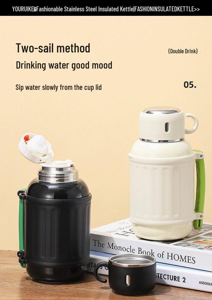 Large Capacity Insulated Thermos Flask – Portable Water Cup for Students, Men & Women