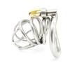 Stainless Steel Male Chastity Device Adult Cock Cage with Arc-shaped Cock Ring  Sex Toy Bondage Men Chastity Belt A224