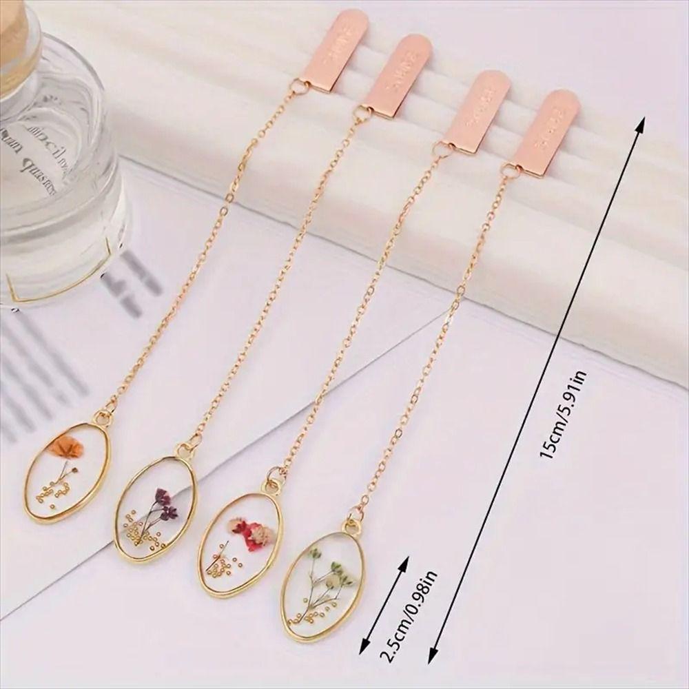 Zinc Zinc Alloy Pendant Bookmark Pendant Literary Crystal Book Clip Flower Bookmark Book Lovers