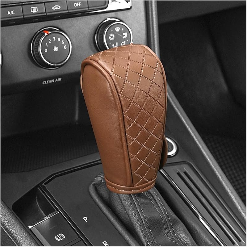 Leather Gear Shift Cover Diamond Embroidery Design,Durable Shift Knob Cover for Shift Lever Protection,Universal Car Gear Shift Cover Car Decorative