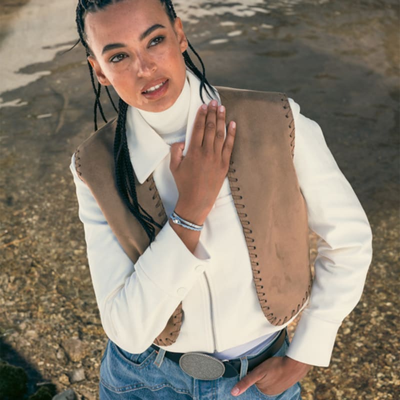 PIG & HEN (Women's) Easy Ed Bracelet - Arctic Blue X Silver