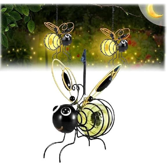 

Солнечные пчелиные светильники для улицы, водонепроницаемые, подвесные пчелиные солнечные светильники для улицы, сад, 2025 Новые солнечные пчелиные светильники для двора, дерева, патио, забора Golden Bee