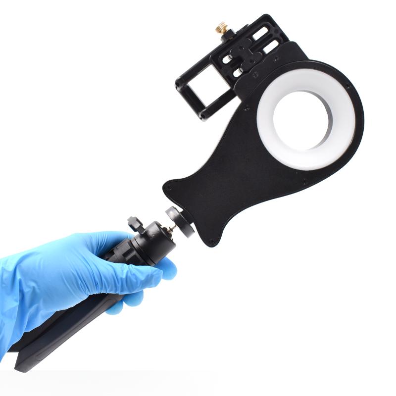 Dental Photography Filling Light 5 Levels Adjustable Brightness Warm/White Ring Lamp for Mobile Phone Rotatable Dental Light