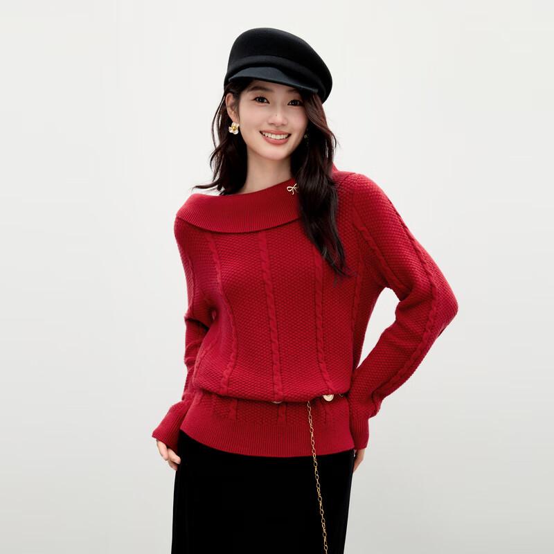 

Qiushuiyiren Off-Shoulder Knit Sweater M