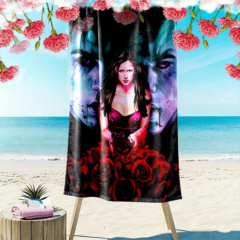 Mondlicht-Geheimnis: Vampire Tales Strandtuch Strandtuch für Urlaubsfotos Outdoor Camping Schwimmen Saugfähiges Badetuch Outdoor Pooltuch