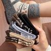Women's Fair Isle Pixel Cat Mid-Calf Loop Pile Socks - Warm, Thickened Autumn/Winter Sleep Socks.