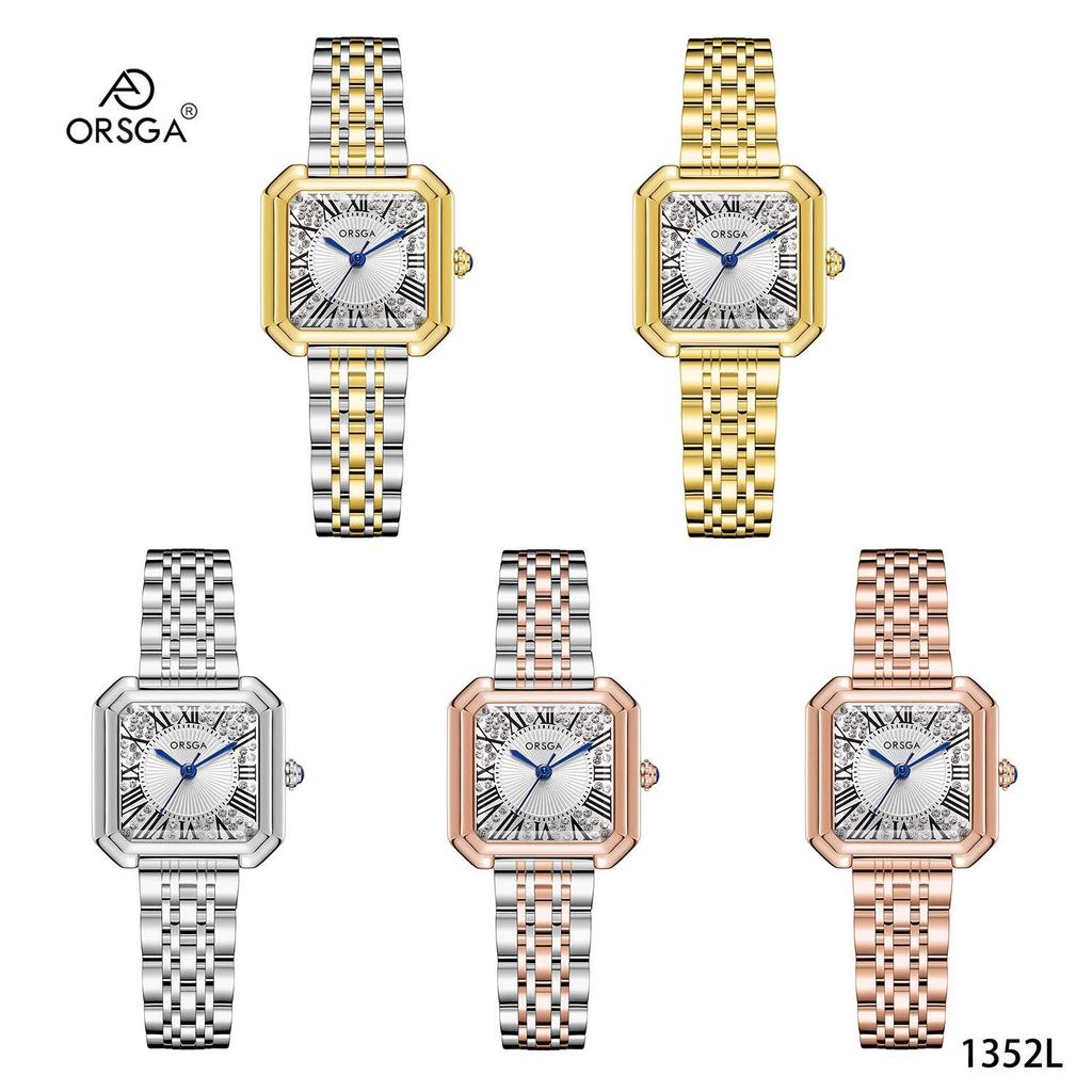 Elegante Damen Quadratische Kleiduhr Funkelndes Zirkon Diamant Zifferblatt Römische Ziffern Quarz Armbanduhr
