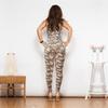 Shascullfites Light Camo Cotton Catsuits Long Leg Skinny Jumpsuits Overalls Zipper Women Body Shaper Sexy Party Wear