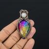 Rainbow Solar Quartz Pendant Gemstone Copper Wire Wrapped Pendant Copper Jewelry Quartz Jewelry Handmade Pendant Anniversary Gifts For Her