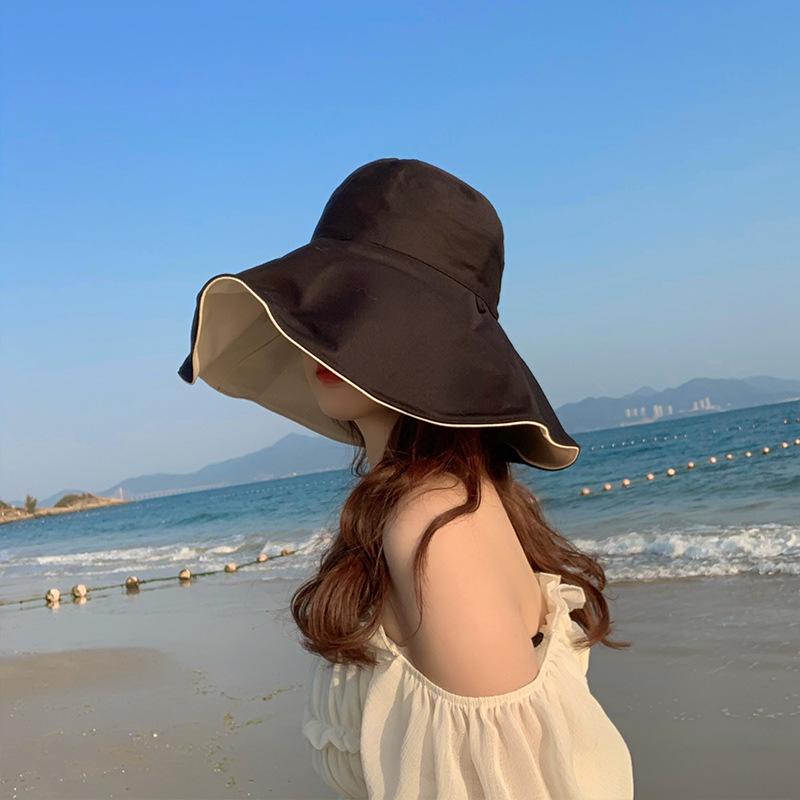 Women's Summer Sun Hat, Sun Protection Fisherman Hat, Versatile, UV-resistant, Large Brim, Makes the Face Look Smaller, Face-covering Sun Hat