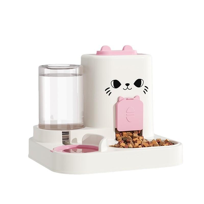 Cat Feeder, Water and Food Integrated Feeding Device, Feeding Bowl with Dry and Wet Separation, Dog Bowl, Cat Bowl, Food Storage Bowl for Pets