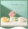 High-Value Ceramic Macaron Coffee Mug - Large Capacity Cup, Perfect Holiday Gift for Couples