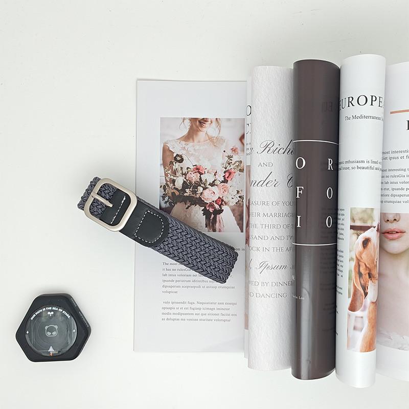 

Woven Belt Classic For Women And Men Soft Pu Material Available In Black Coffee Khaki серый