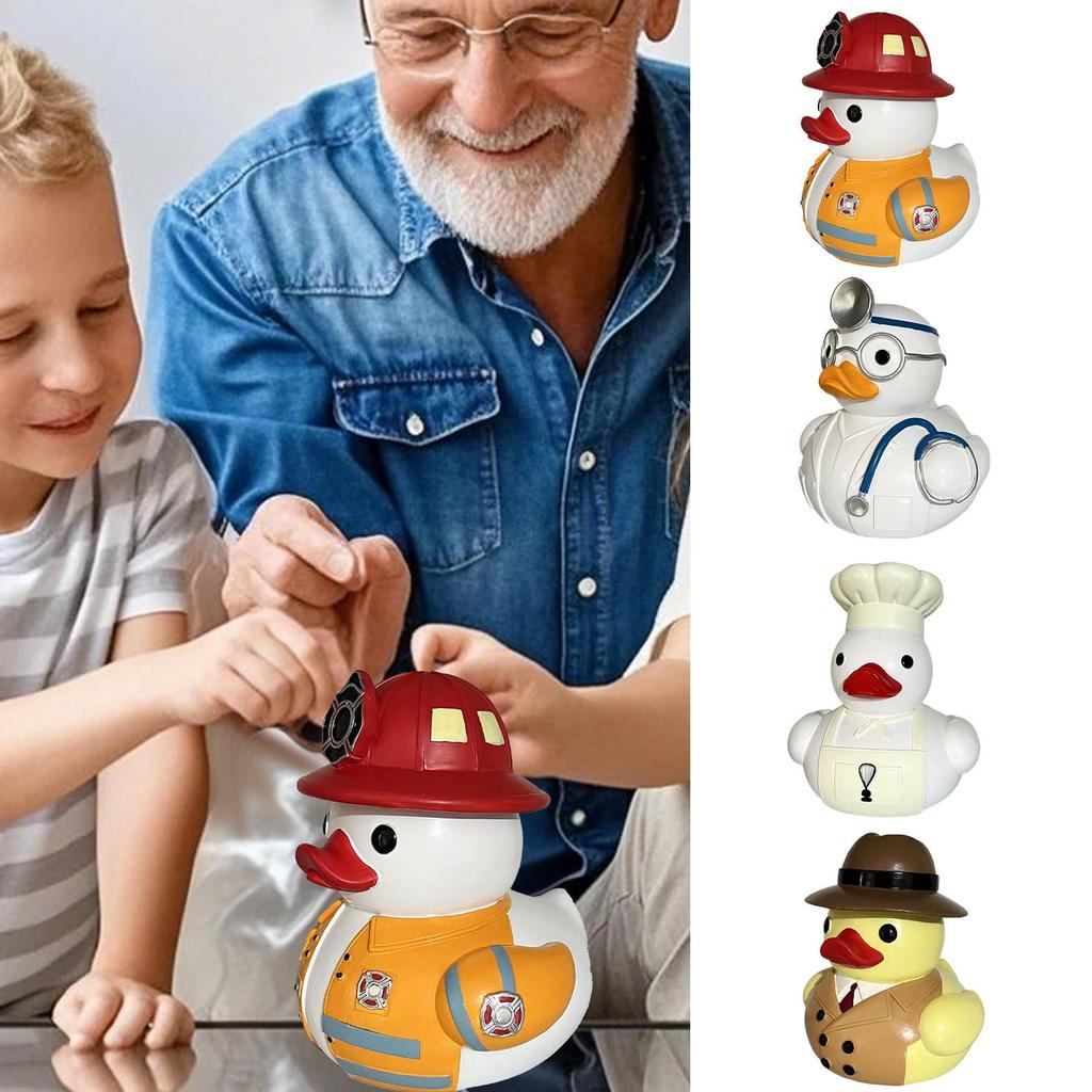 Transparent Piggy Bank Creative Resin Duck Coin Money Bank Funny Duck Statue for Living Room, Bedroom Indoor Home Decorations