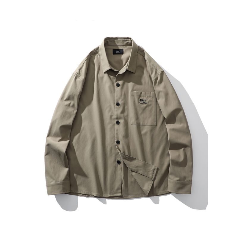 American Retro Elastic Quick-Drying Shirt Men's Long-Sleeved Spring and Autumn Lapel Jacket Foreign Trade Men's Loose Casual Shirt