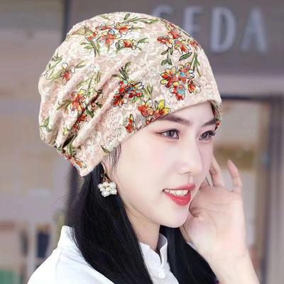 Lace Hat Women'S Spring And Autumn Thin Cap Small Floral Mesh Breathable Sweat Shopping Sunscreen Fashion Bag Head Hat