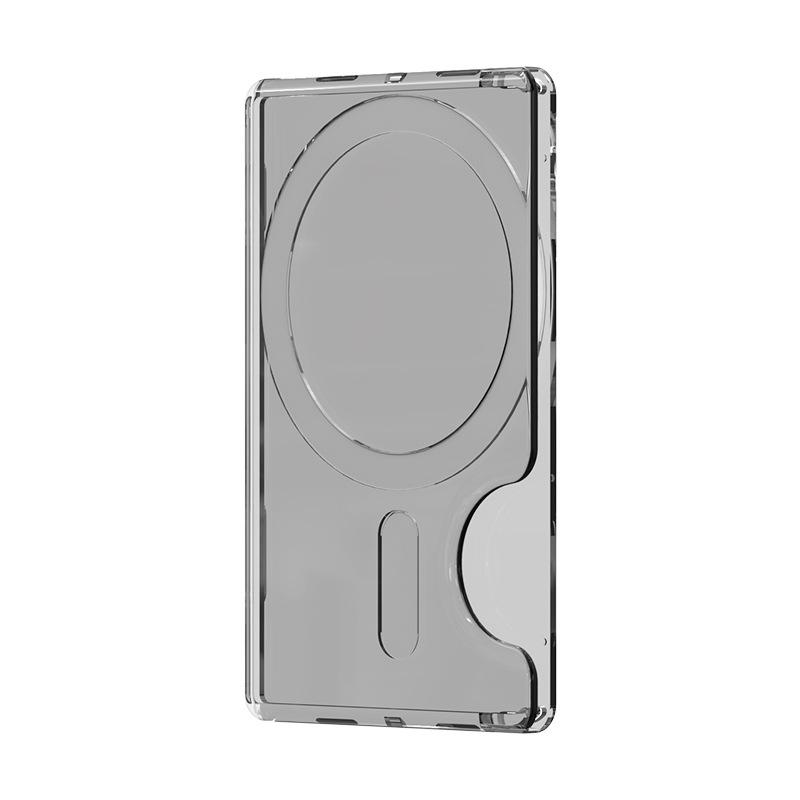 

Minimalist Magnetic Magsafe Card Holder: Transparent PC Dual-Card Wallet with Side Push Design