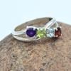 Granatblauer Topas Peridot Iolite Edelstein Ring 925 Sterling Silber Damen Schmuck für Weihnachtsgeschenk