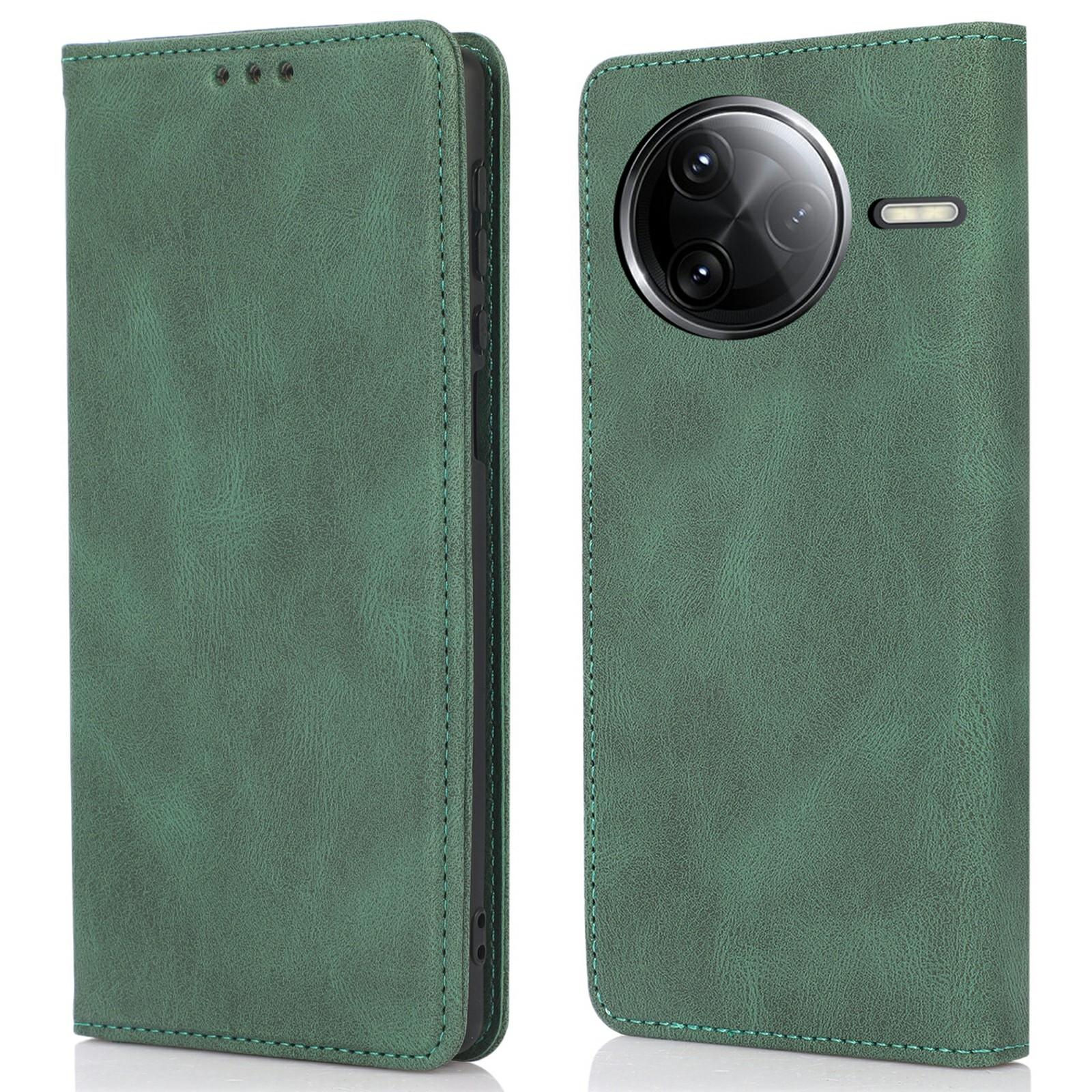 

For Xiaomi Redmi K80 5G/Poco F7 Pro 5G Case Wallet Magnetic Closing Leather Flip Phone Cover Green