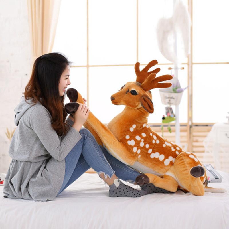 Adorable 30cm Plush Fawn Figurine Realistic Soft Stuffed Animal Toy For Kids