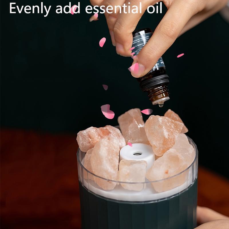 Humidificateur d'Aromathérapie en Cristal Portable USB Sans Fil Diffuseur d'Huiles Essentielles d'Arôme Humidificateur d'Air avec Lampe d'Ambiance Maison