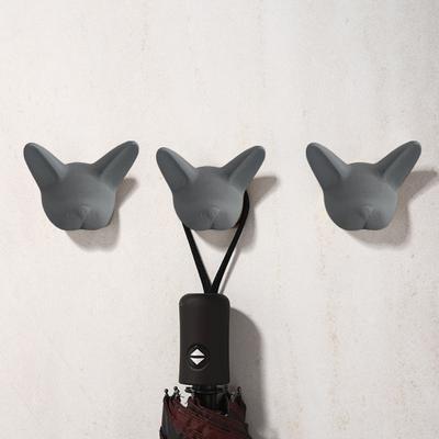 French Bulldog Wall Hook 3D Bulldog Head Coat Hook Decorative Key Hanger Wall Mounted