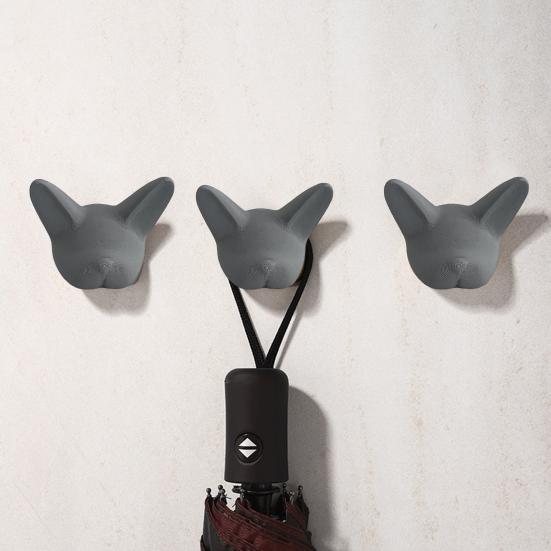 French Bulldog Wall Hook 3D Bulldog Head Coat Hook Decorative Key Hanger Wall Mounted
