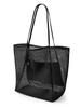 Women Large Capacity Beach Bag Durable Polyester Woven Shoulder Bag Portable Storage Bag Foldable Swimming Bag for Travel Purse