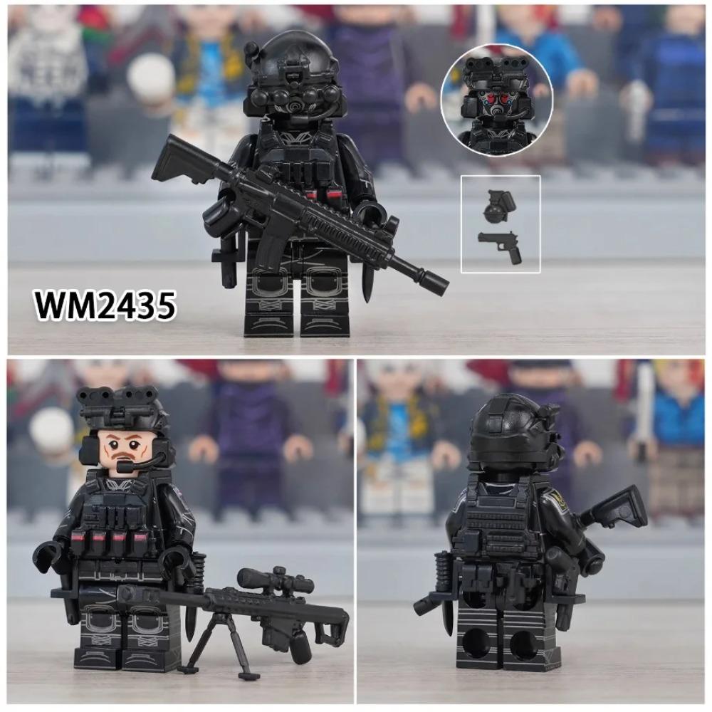 WM6147 WM6168 WM6169 Militaire Serie SWAT Special Forces Bouwsteen Commando Soldaat Stad Politie Pet Mini Actiefiguur Speelgoed