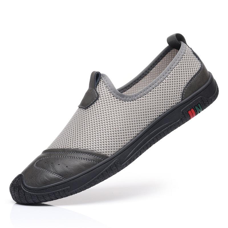 Summer Mesh Breathable Men's Shoes Comfortable Soft Sole One Pedal Men's Casual Fly-woven Shoes Non-slip and Wear-resistant Hole Shoes