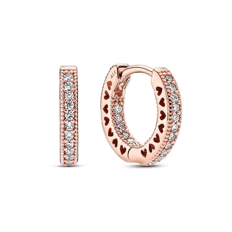 Pandora Pavé Heart Earrings Women earrings Rose-Gold 286317C01 Box