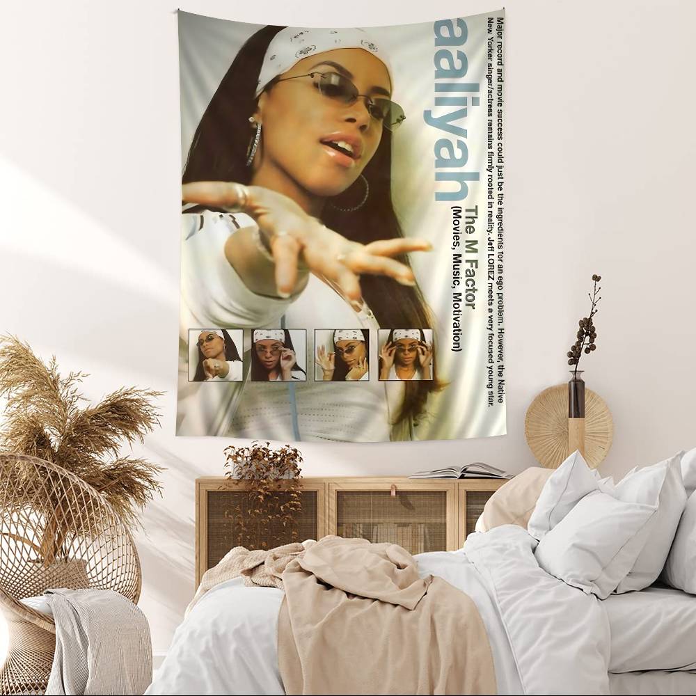 Singer Aaaliyah Hanging Bohemian Tapestry Hanging Tarot Hippie Wall Rugs Dorm Japanese Tapestry