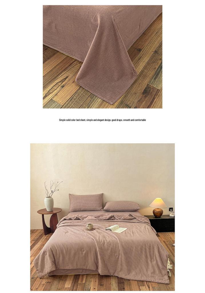 Class A Yarn-Dyed Striped Cotton Quilt - Machine Washable, Breathable, Skin-Friendly Summer Blanket