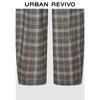 Women's High-Waist Plaid Loose-Fit Pants