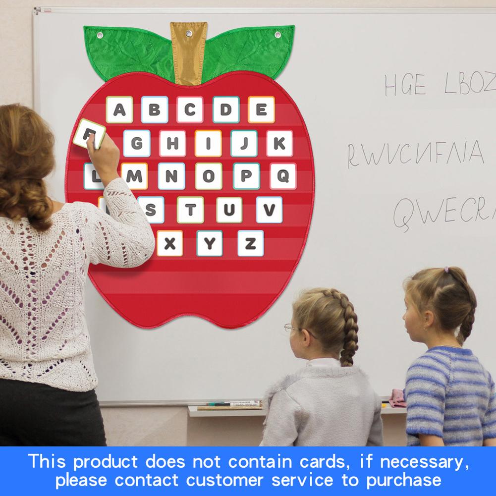 Kids English Phonics Learning Pocket Chart Apples Theme Essential For Early English Education, Boosts Literacy. Classroom