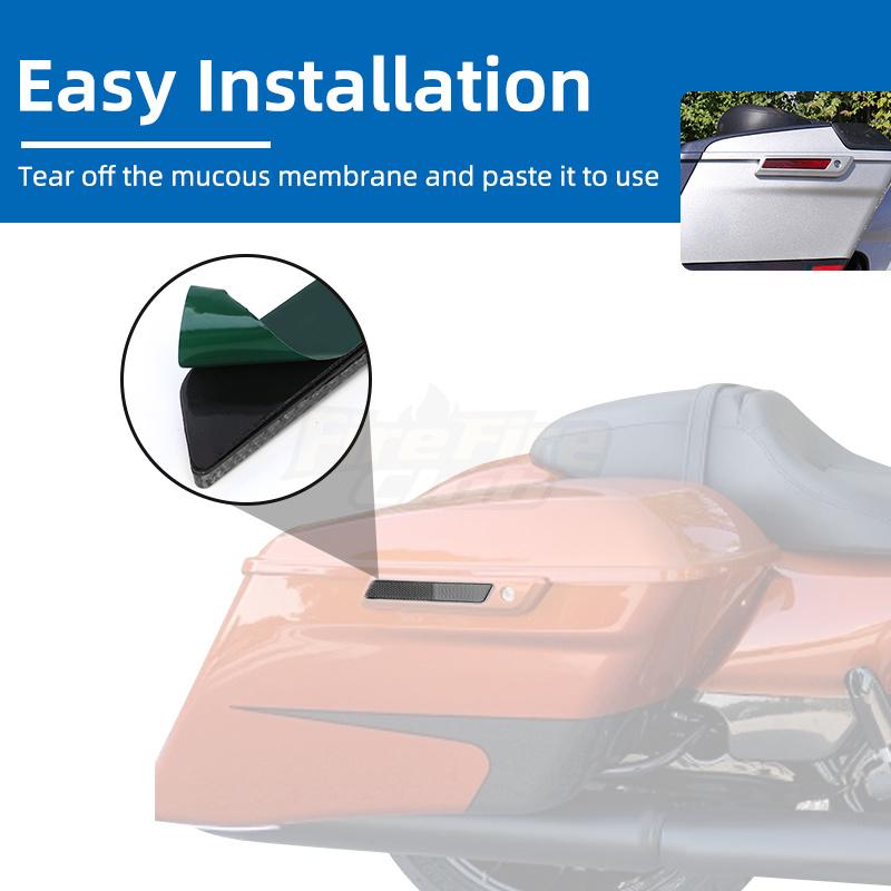 ABS Motorrad Geräuchert Satteltaschenschutz Reflektor Verschlussabdeckung Für Harley Touring Road King Road Glide Street Glide 2014-aufwärts