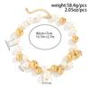 Meier Punk style creative round bead faux pearl tassel necklace for women - designer patchwork choker