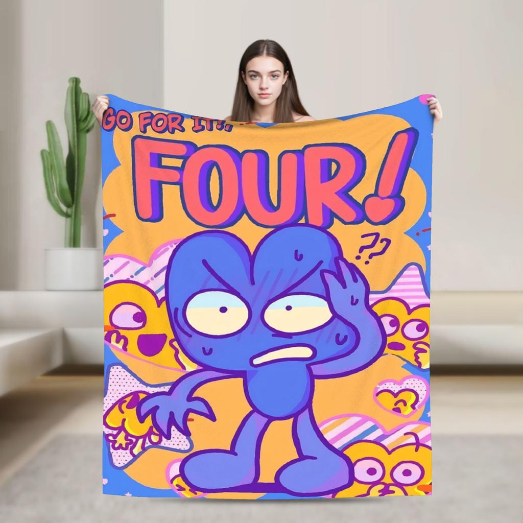 Two BFDI Cartoon Animated Blanket Flannel Novelty Warm Throw Blanket for Home Decoration