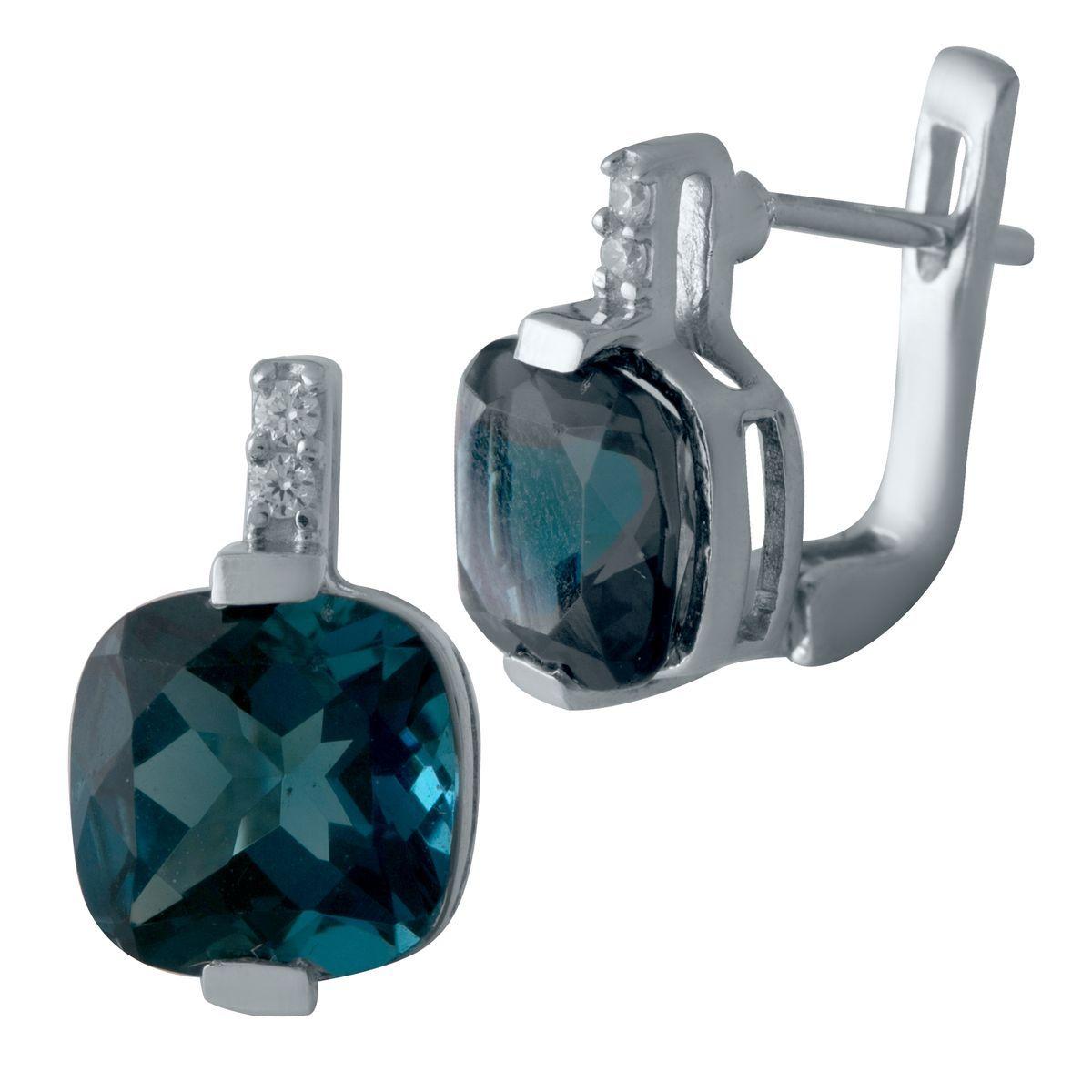 

Срібні сережки з керамікою Лондон Блю 4.841ct (2020011) синій