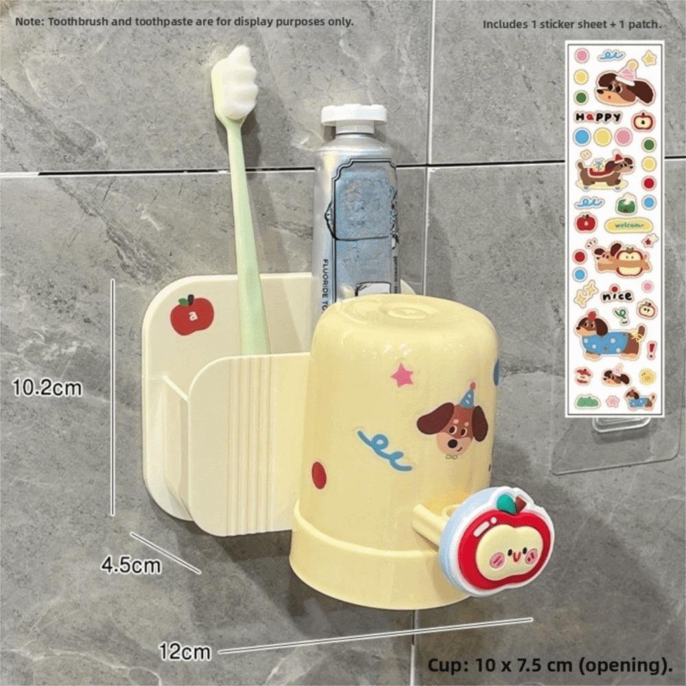 With Mouthwash Cup Toothbrush Rack Wall Mounted Bathroom Storage Rack Bathroom Accessories