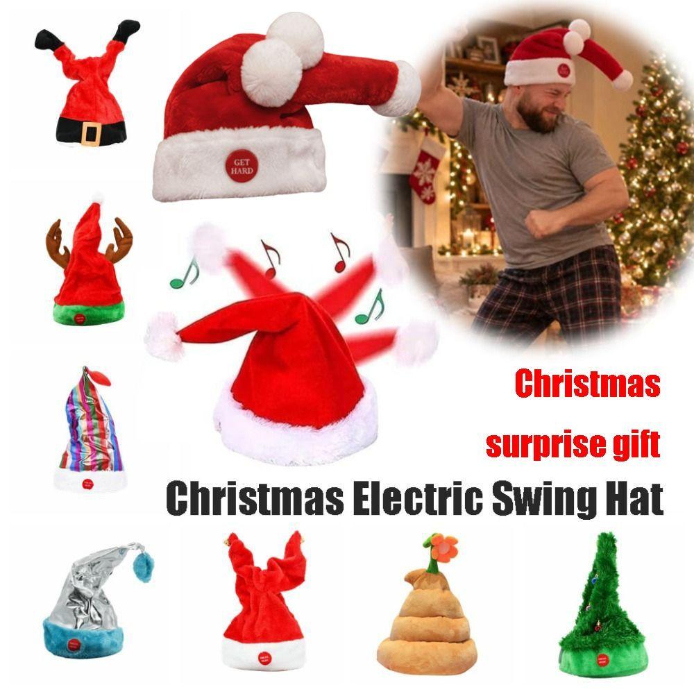 Christmas Decoration Electric Swing Hat Kids Christmas Gift Holiday Costume Accessory