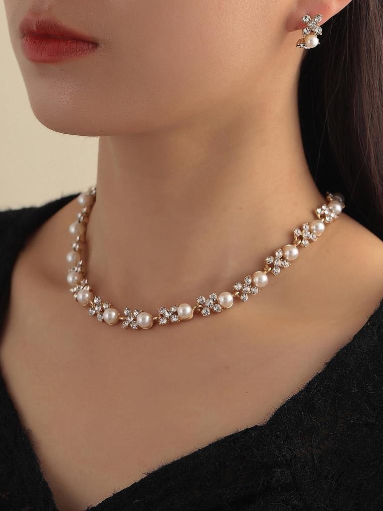 Necklace Jewellery Set for Women Latest Stylish Design Fancy Pearl Choker