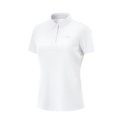 Fitness Series Sports Casual Simple Solid Color Loose Fit Short Sleeve Polo Shirt Women Tops White APLV016-5