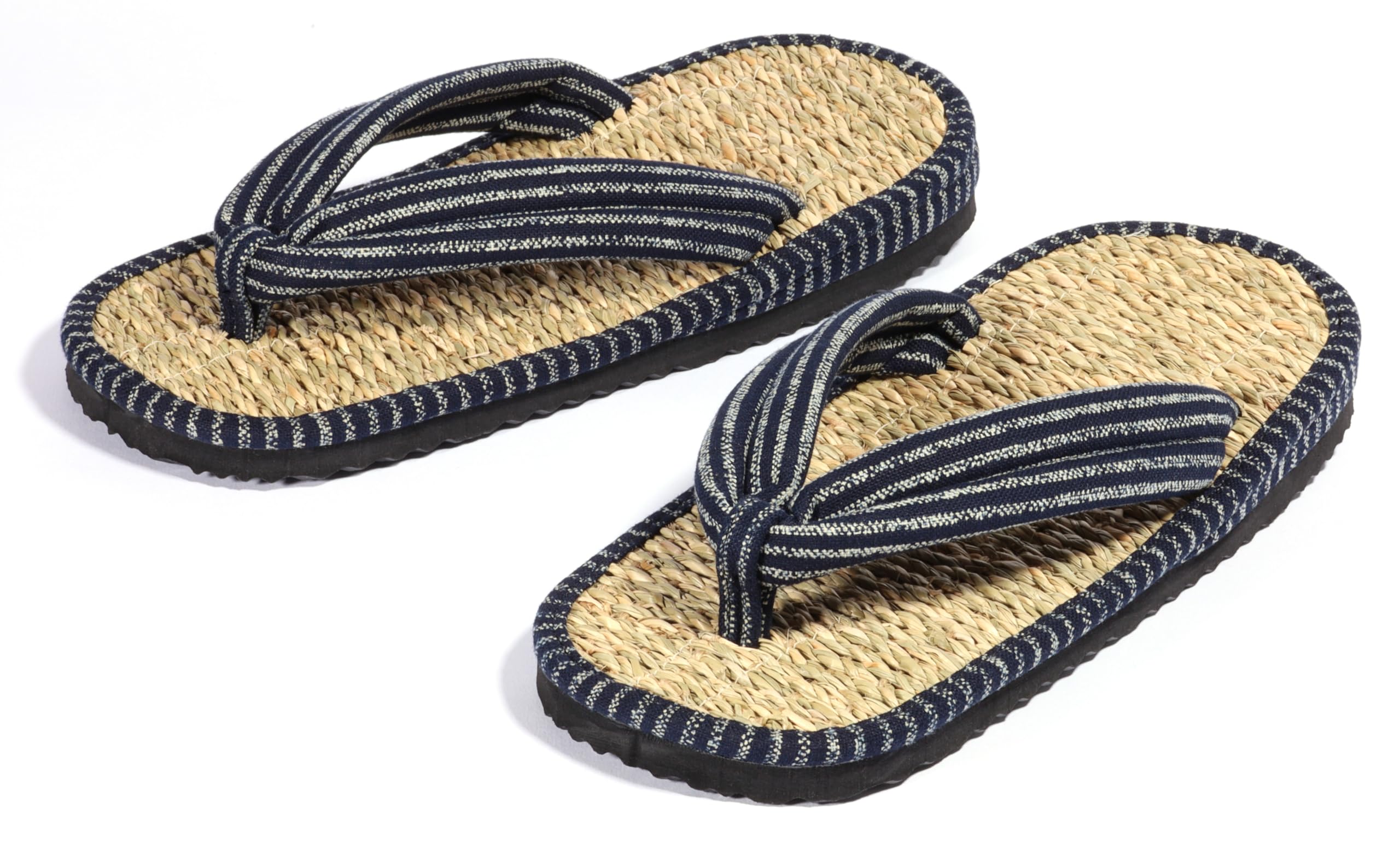 

[Лаборатория Ненрин] [Главный магазин Шичито И Тоня Аоки] Повседневные сандалии на веревочной подошве для мужчин (Полосатый, темно-синий)