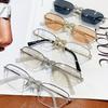 Metal half-frame flat glasses frame unisex YVM fashionable and cute bow optical mirror can be matched with degree silver